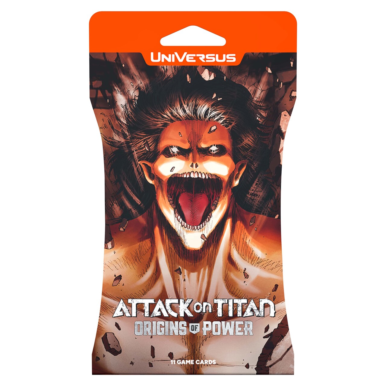 UniVersus: Attack on Titan: Origins of Power - Booster Pack - 11 Card Hanging Pack, Randomly Assorted, Deck-Building Collectible Card Game